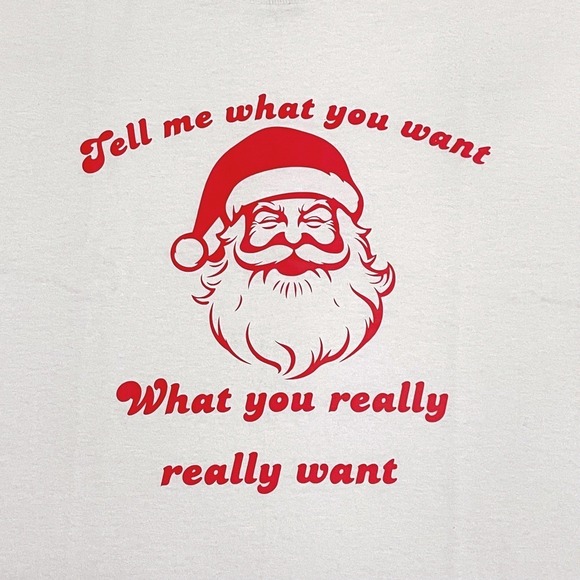 Gildan Other - Gildan Santa Tell Me What You Want Christmas Graphic White T Shirt Size S